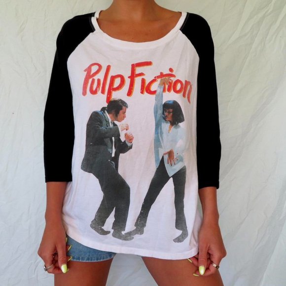 Pulp Fiction Black and White Baseball Tee Size Large XL - Picture 2 of 5